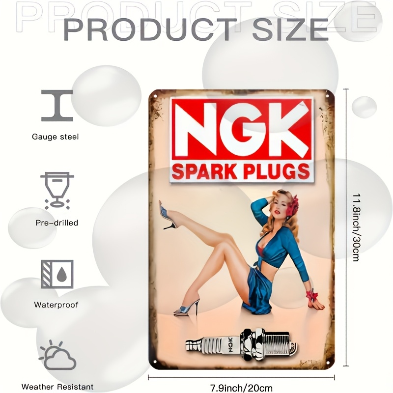 Spark Plug - لوحة معدنية عتيقة على شكل شمعات